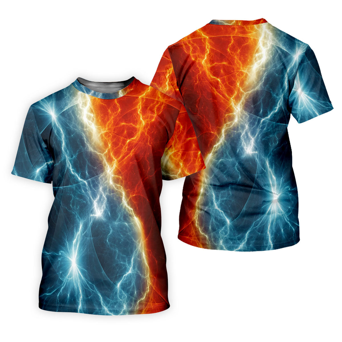 Lightning Fire And Ice Split Golf Polo Shirt, Golf Shirts For Women, Women's Golf Apparel