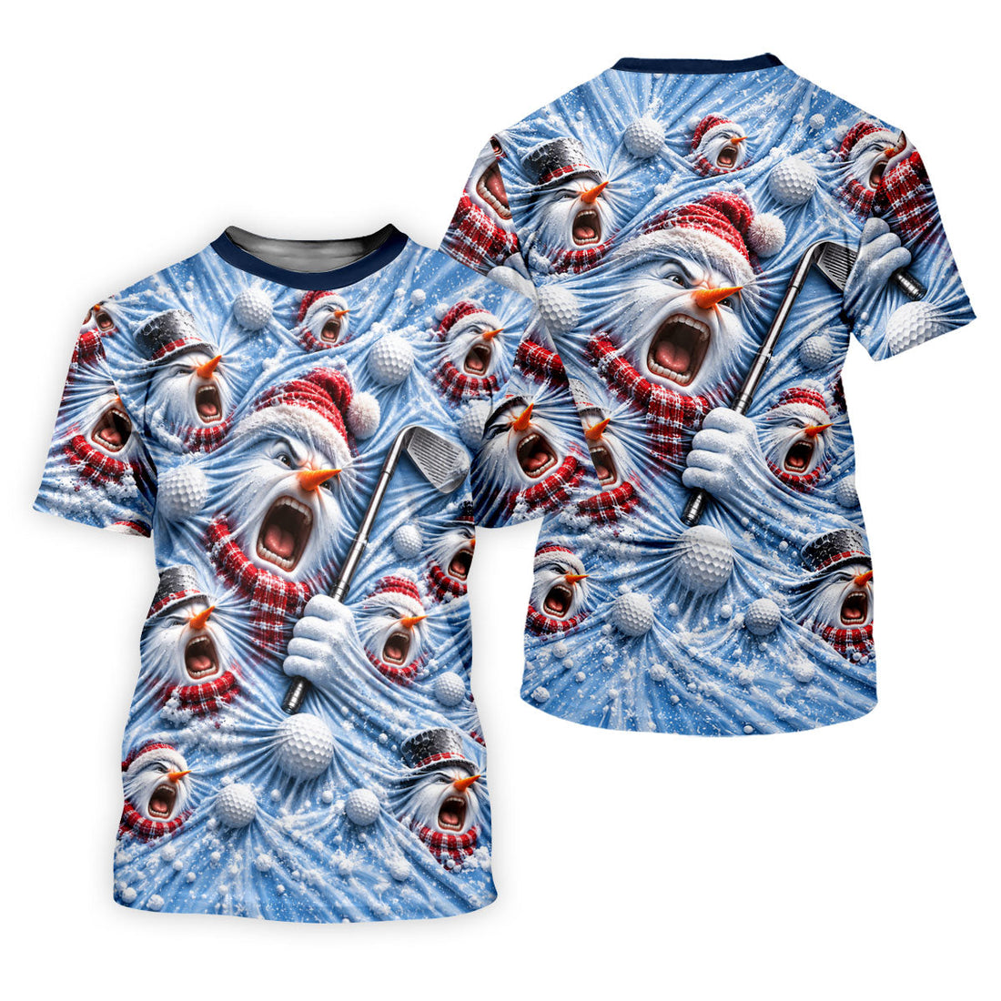 Christmas Screaming Snowman Polo Shirt, Christmas Golf Shirt For Women, Golf Apparel