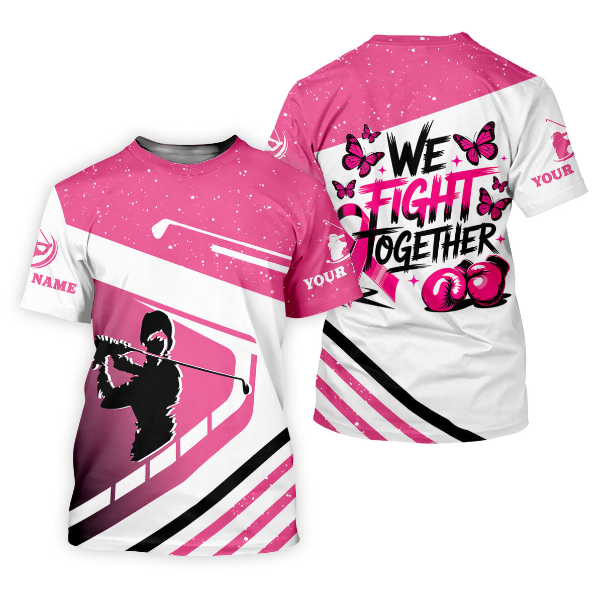 Custom We Fight Together Breast Cancer Polo Shirt, Women’s Golf Polo, Ladies Golf Top
