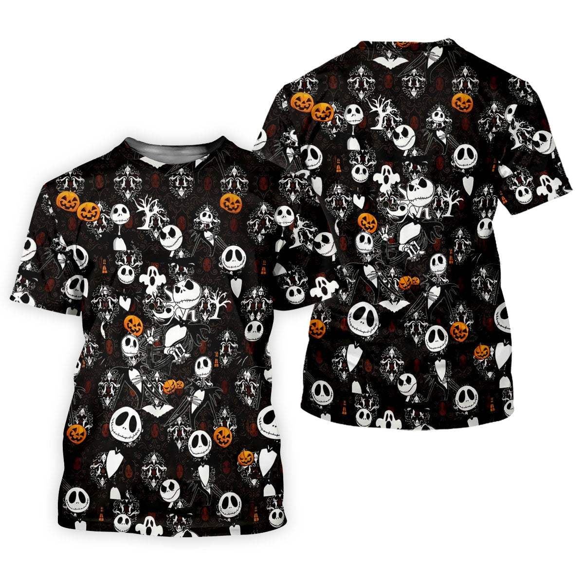 Halloween Pumpkin Skeleton Pattern Golf Polo Shirt, Hawaiian Golf Shirt, Mens Golf Apparel