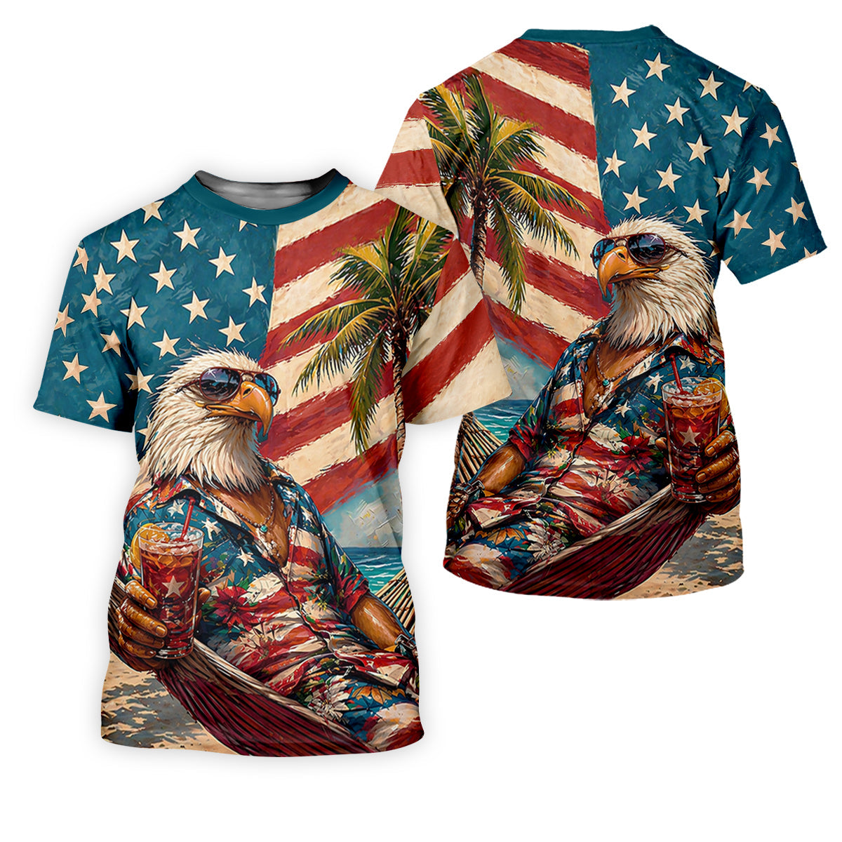 Cool Bald Eagle 250 Years American Flag Golf Shirt, Patriotic 4th Of July Golf Shirts For Men