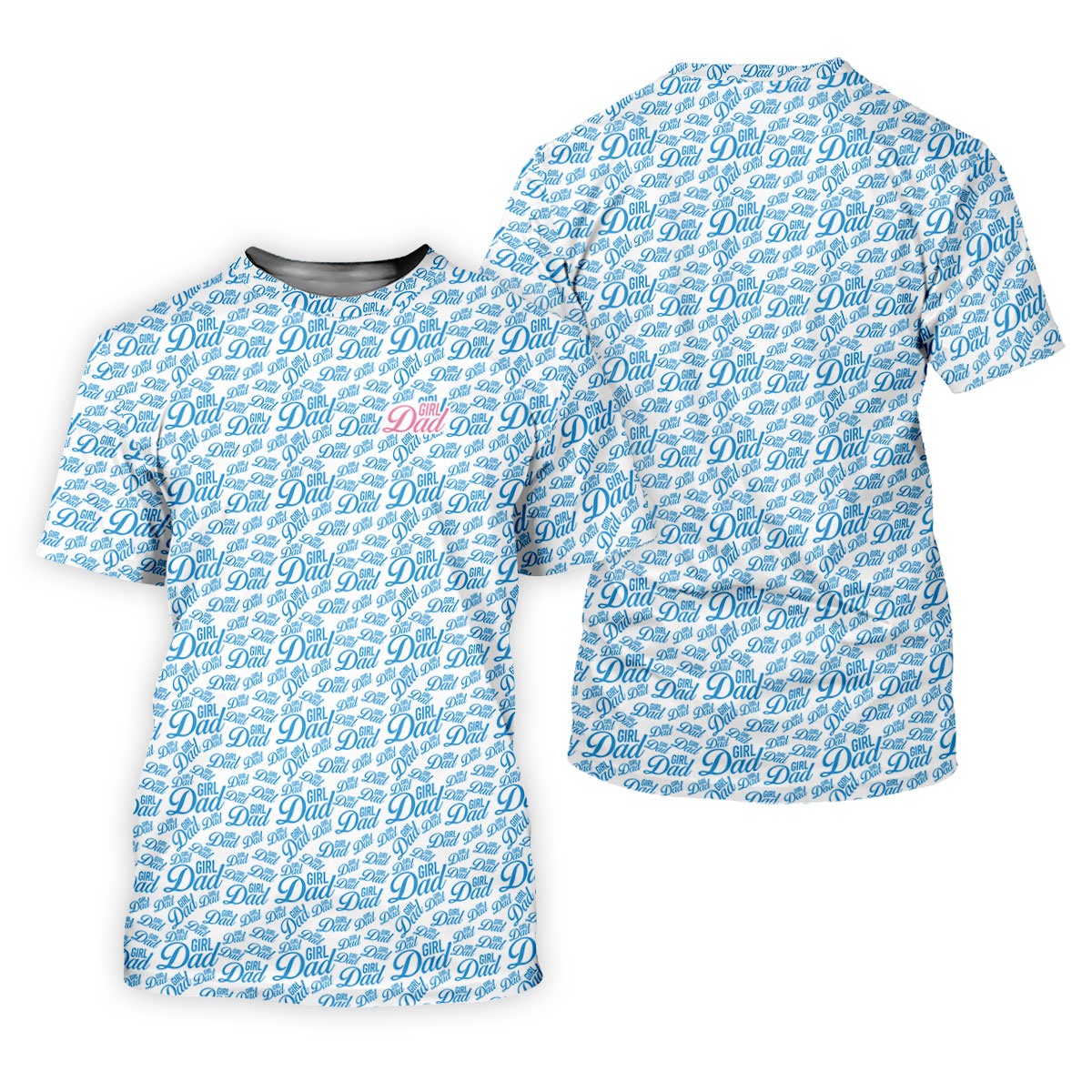Blue Girl Dad All Over Print Golf Polo Shirt, Golf Polo For Women, Ladies Golf Shirt