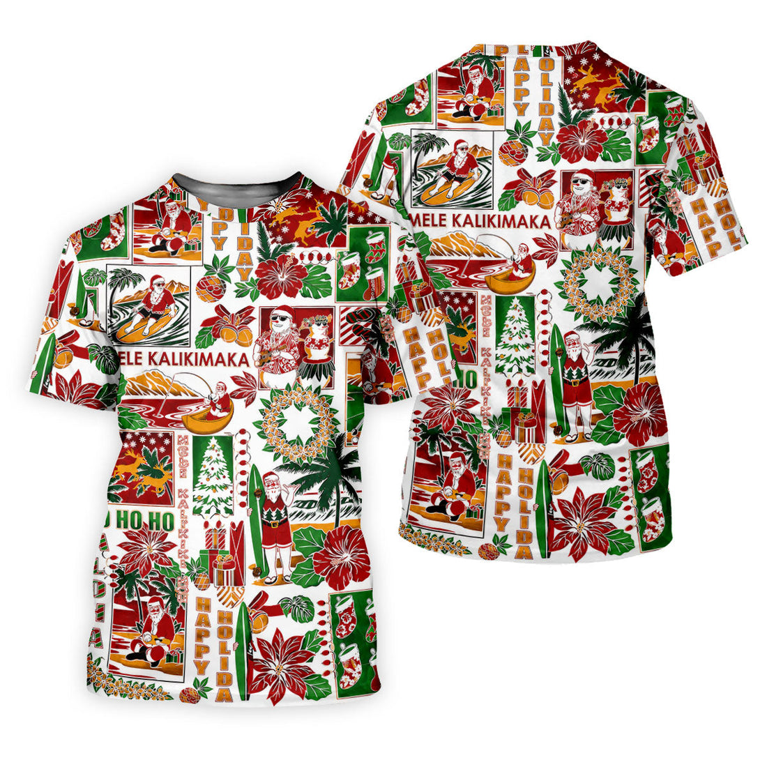 Women's Mele Kalikimaka Hawaiian Christmas Golf Shirt, Tropical Santa Holiday Golf Shirt, Women’s Golf Polo