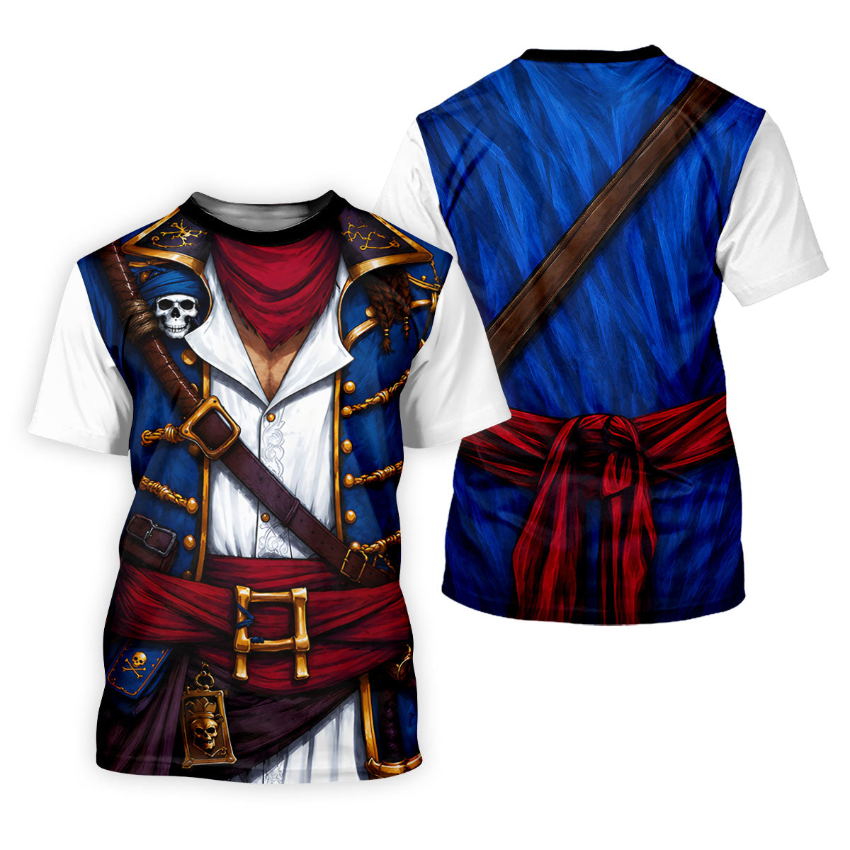 Caribbean Pirate Golf Shirt, Classic Buccaneer Captain Uniform, Golf Shirt For Women