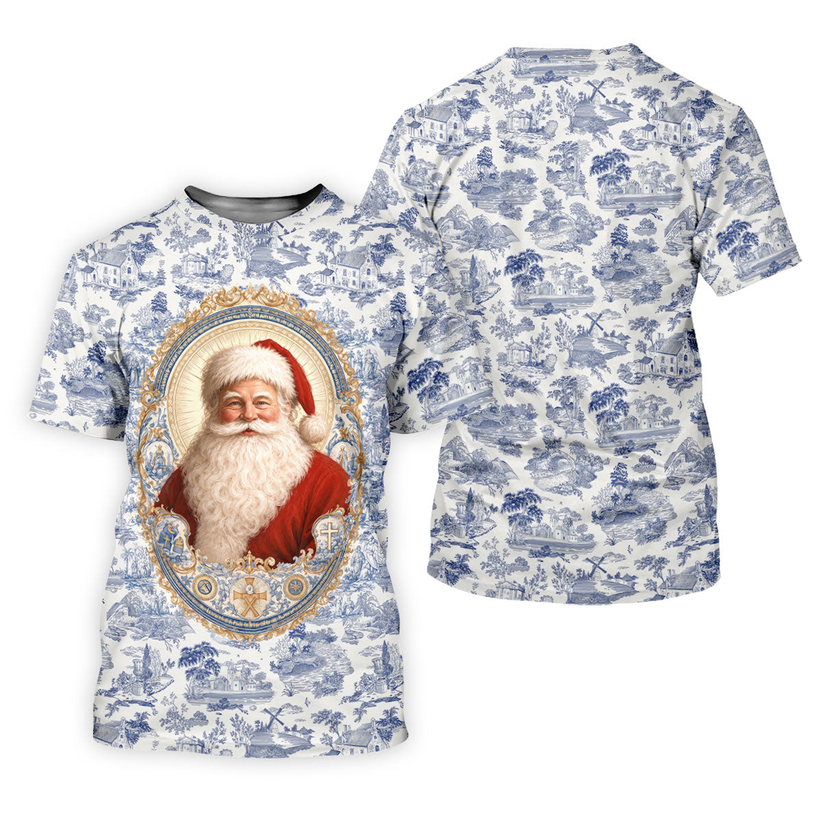 Xmas In July Santa Portrait Christmas Polo Shirt, Mens Golf Polo, Mens Golf Apparel