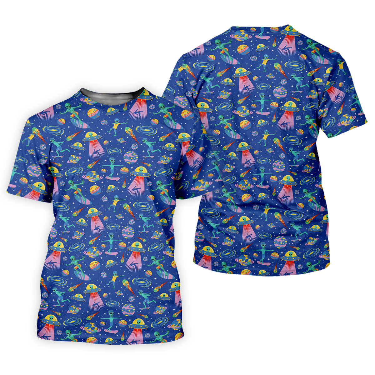 Surfing Alien Space Galaxy Hawaiian Golf Shirt, Golf Shirts For Women, Performance Golf Shirt