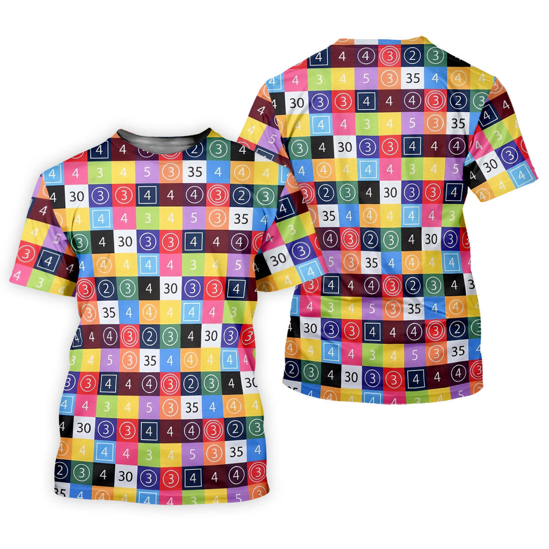 Colorful Golf Scorecard Pattern Polo Shirt, Ladies Golf Shirts, Women’s Golf Apparel