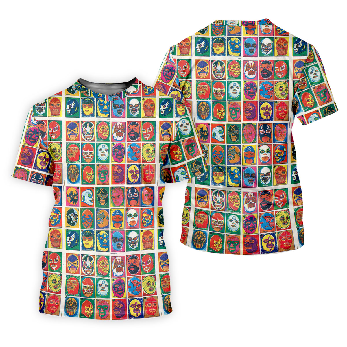 Lucha Libre Mask Grid Pattern Ladies Golf Tops, Cinco De Mayo Celebration Golf Shirt For Women