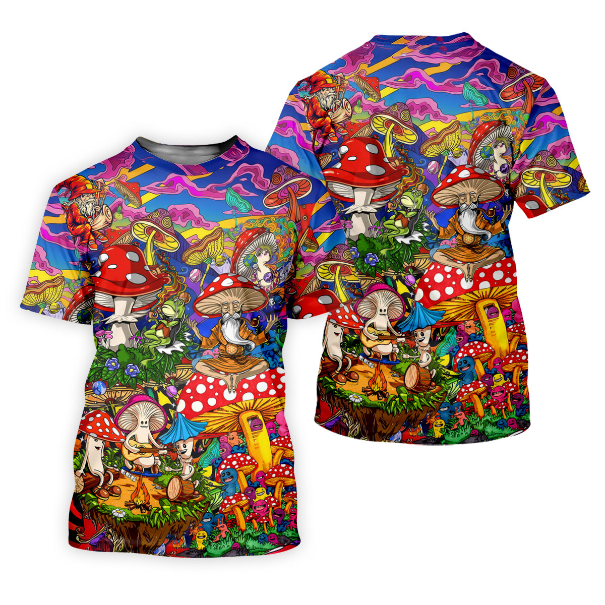 Psychedelic Mushroom Forest Fantasy Golf Polo, Women's Golf Polo, Printed Golf Shirt