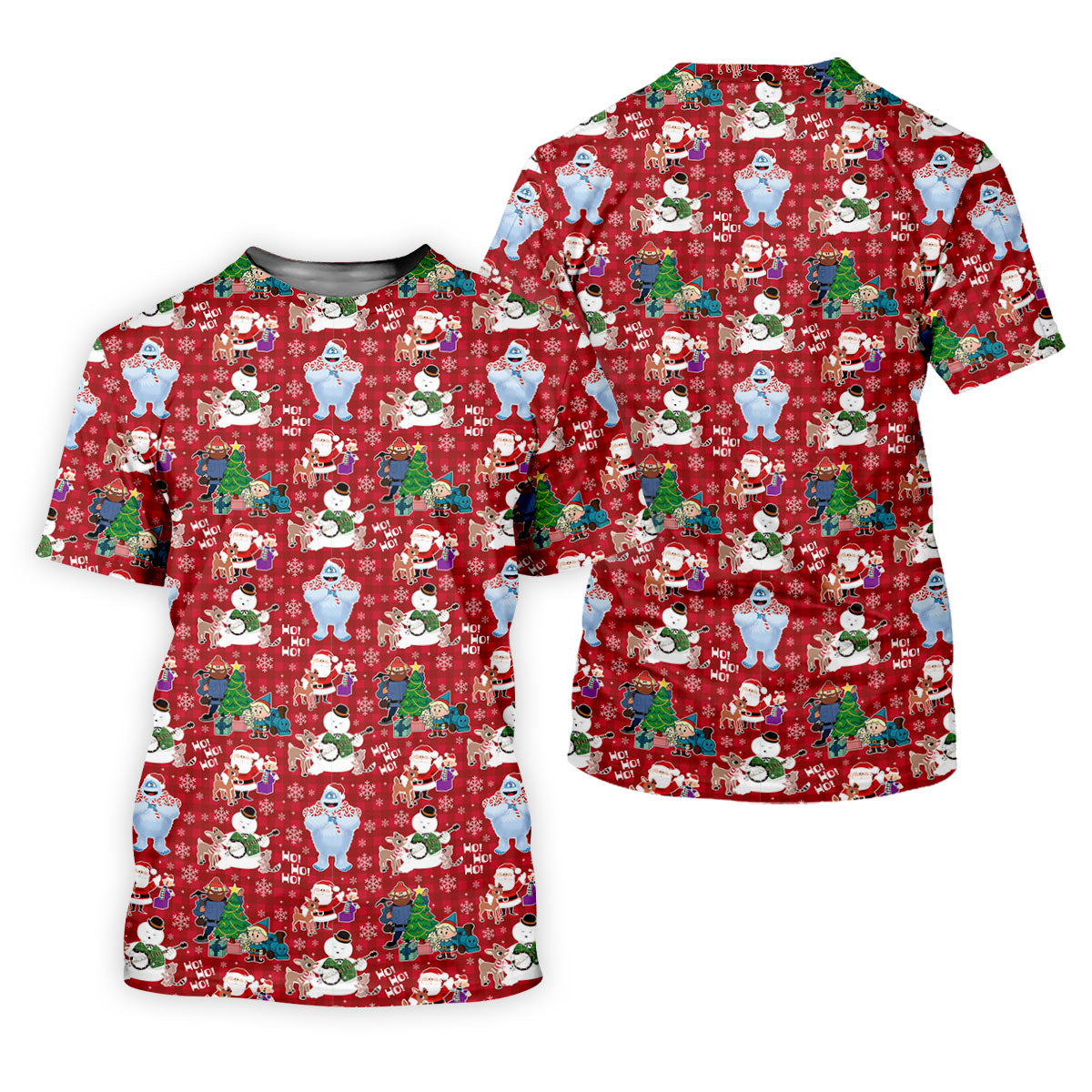 Ho Ho Ho Santa Snowman Men's Golf Polo Shirts, Christmas Golf Shirt, Polo Shirts For Men