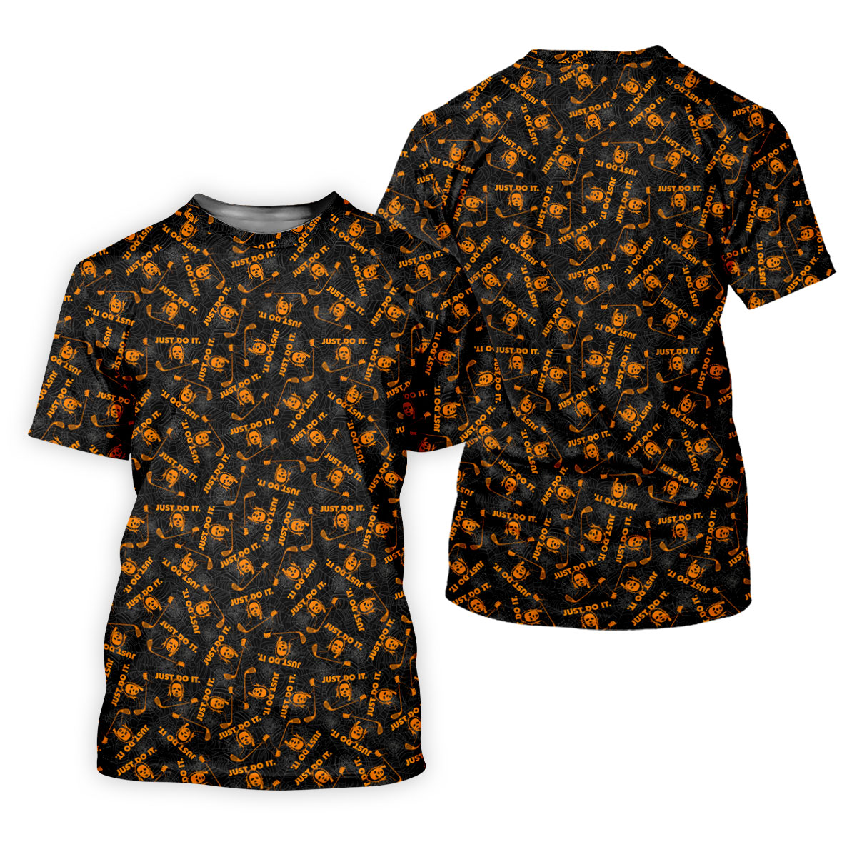 Horror Character Spider Web Pattern Halloween Polo Shirt, Men's Golf Shirt, Hawaiian Golf Shirt