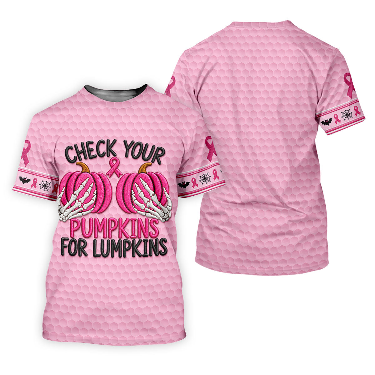 Pumpkins For Lumpkins Breast Cancer Polo Shirt, Golf Shirts For Women, Women's Golf Polo