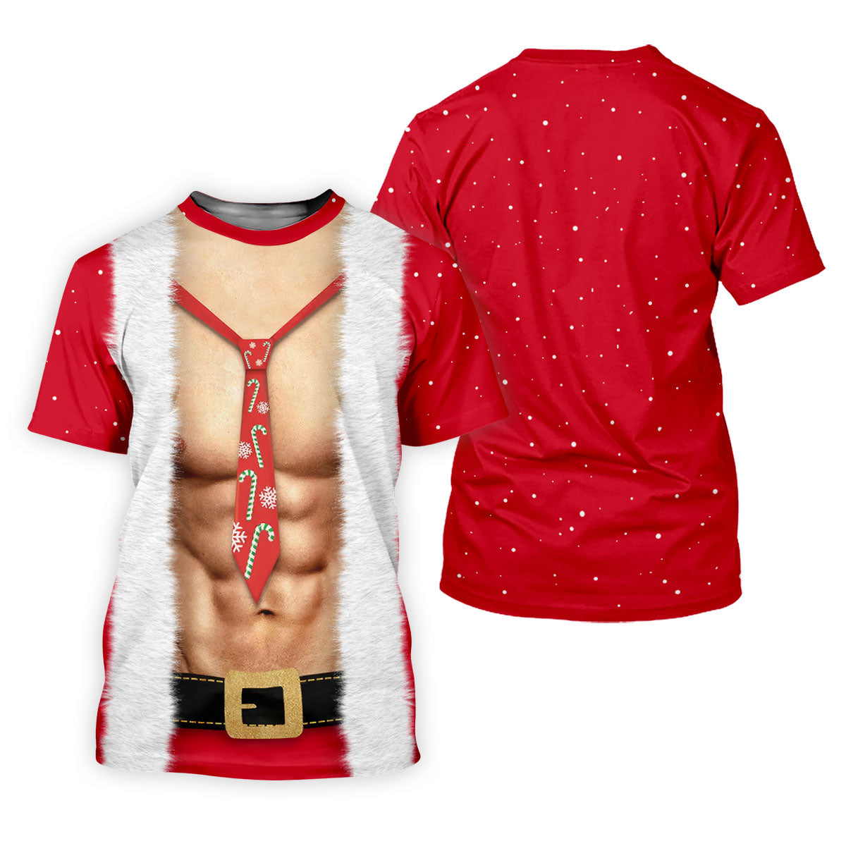 Funny Santa Muscle Cosplay Christmas Golf Shirt, Polo Shirts For Men, Fun Golf Shirts For Men, Golf Gift For Men