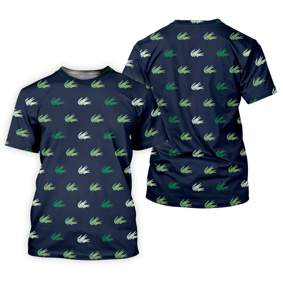 Navy Crocodile Pattern Golf Shirt, Mens Polo Shirt, Golf Shirts For Men, Performance Golf Shirt
