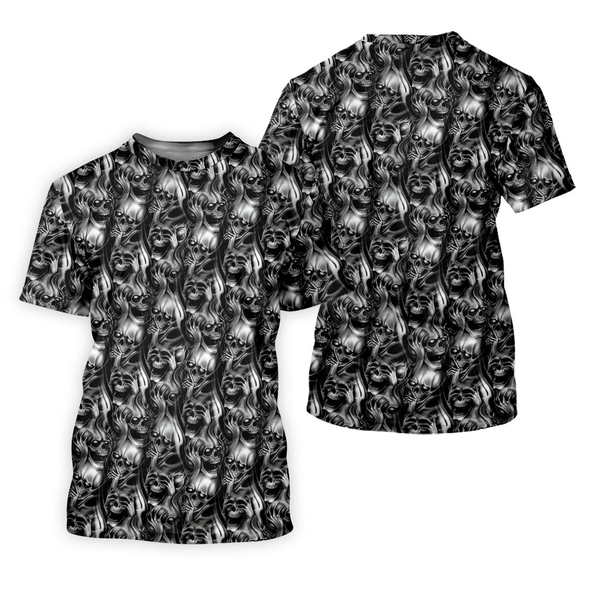 Dark Grim Reaper Skull Pattern Golf Polo Shirt, Women's Golf Polo, Ladies Golf Tops