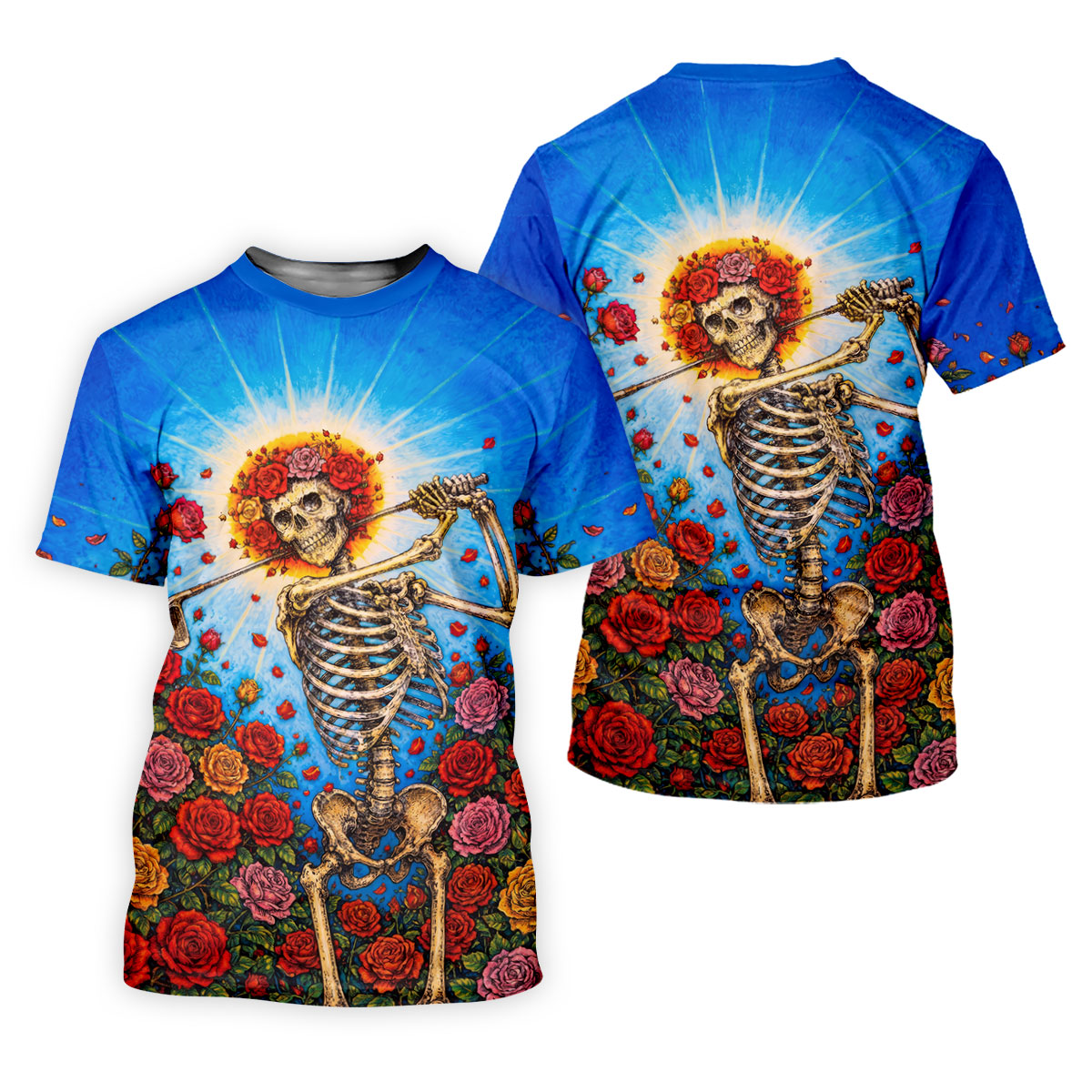 Skeleton Blowing Golf Club Halloween Polo Shirt, Men's Golf Shirt, Mens Golf Polo