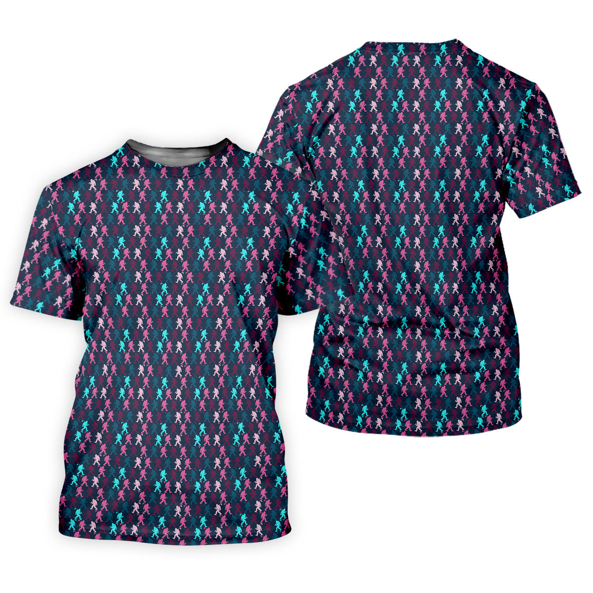 Funny Colorful Bigfoot Golfer Pattern Polo Shirt, Womens Golf Tops, Women’s Golf Apparel