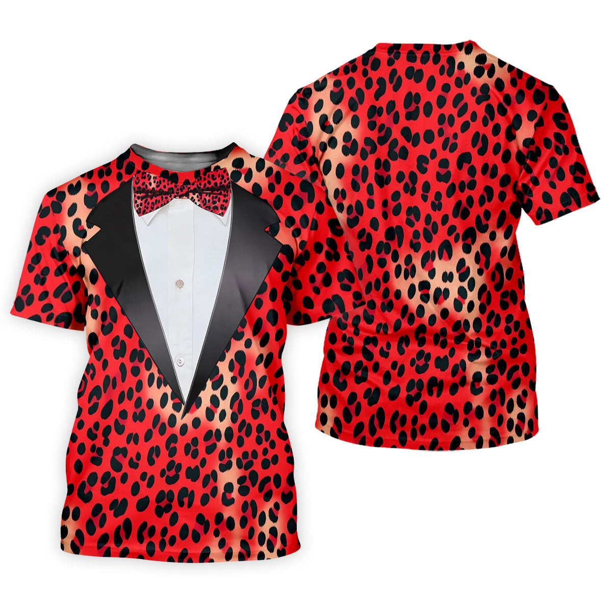 Red Leopard Funny Costume Hawaiian Golf Shirt, Ladies Golf Tops, Golf Shirt For Women