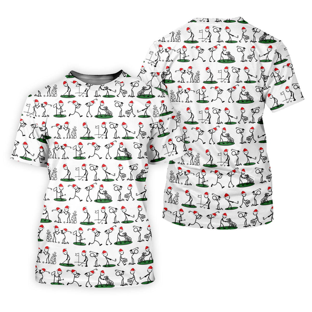 Funny Stickman Golf Pose Christmas Golf Shirt, Unique Gift For Golfer, Polo Shirts For Men