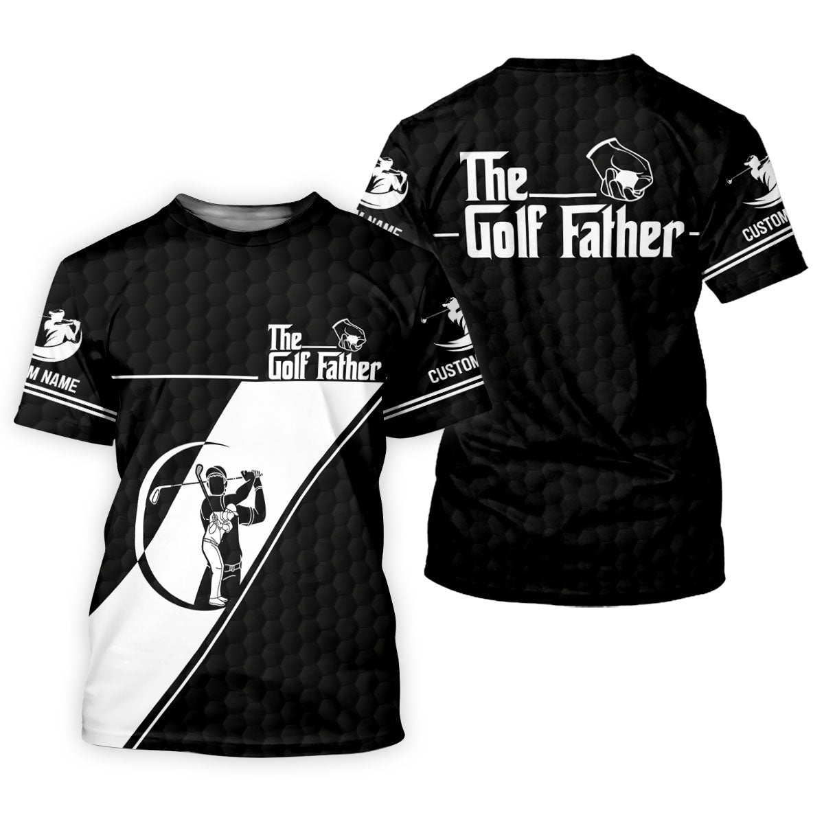 The Golf Father Golf Ball Pattern Father's Day Golf Shirt, Golf Gift For Dad, Polo Shirts For Men