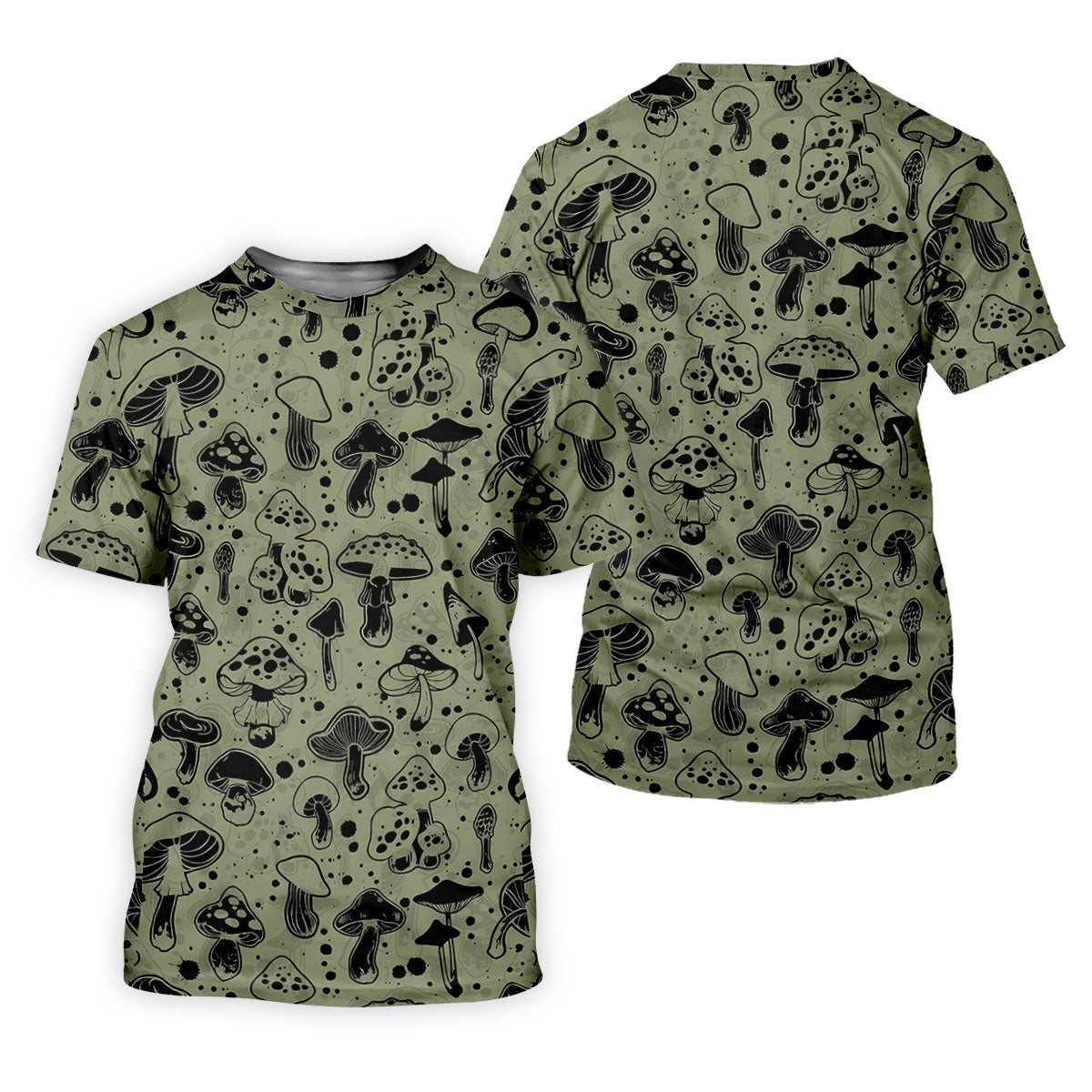 Vintage Mushroom Sketch Pattern Hawaiian Golf Shirt, Printed Golf Shirt, Women’s Golf Apparel