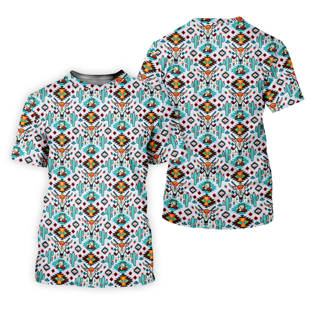 Southwestern Golf Pattern Polo Shirt, Golf Polo Shirts For Men, Mens Golf Apparel