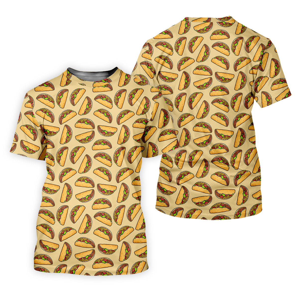Taco Seamless Pattern Cinco De Mayo Celebration Fiesta Themed Tropical Pattern Golf Shirts For Men