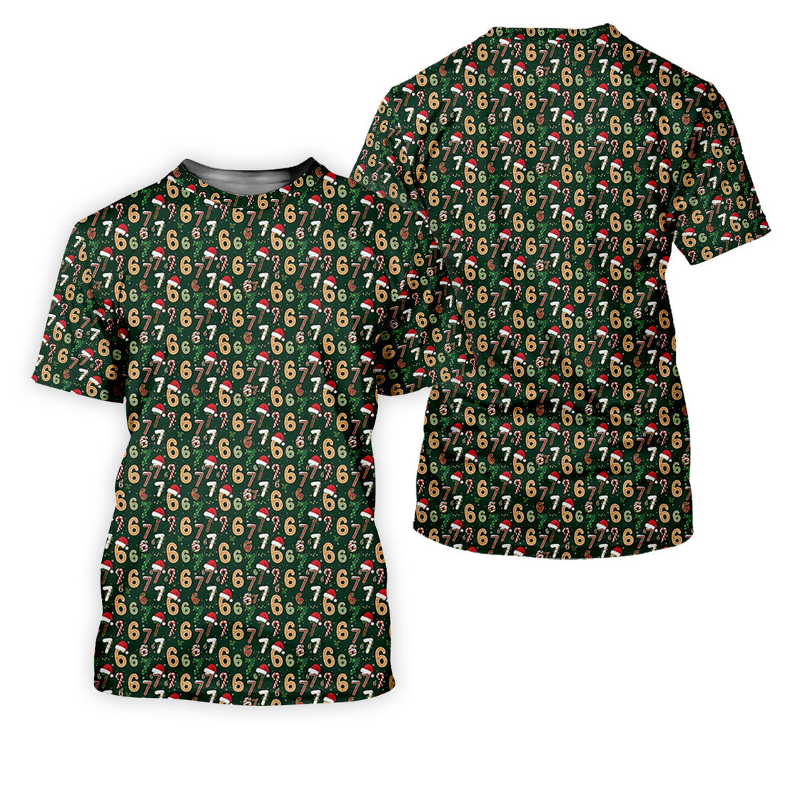 Six Seven Funny Christmas Green Golf Tops For Men, Christmas Golf Shirt, Men Golf Apparel