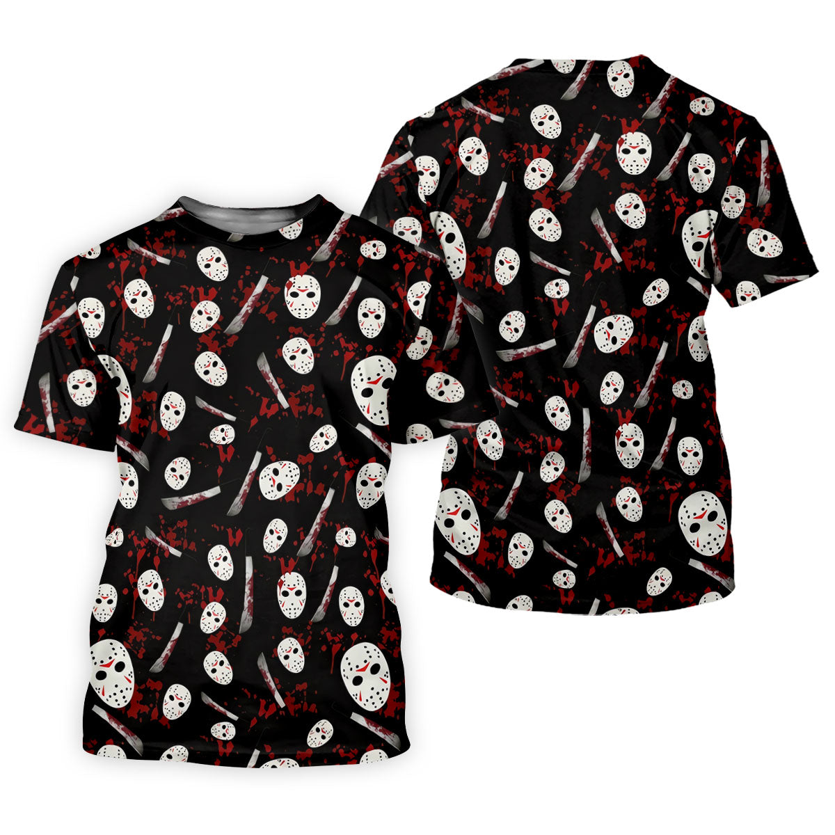 Hockey Mask Blood Pattern Halloween Golf Polo Shirt, Ladies Golf Tops, Golf Shirts For Women