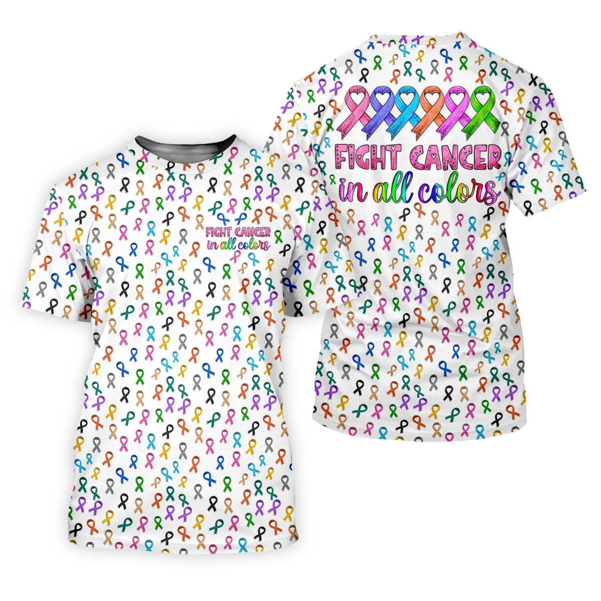 Fight Cancer In All Color Women's Golf Shirt, Cancer Awareness Shirt, Cancer Survivor Shirt, Golf Gift For Women