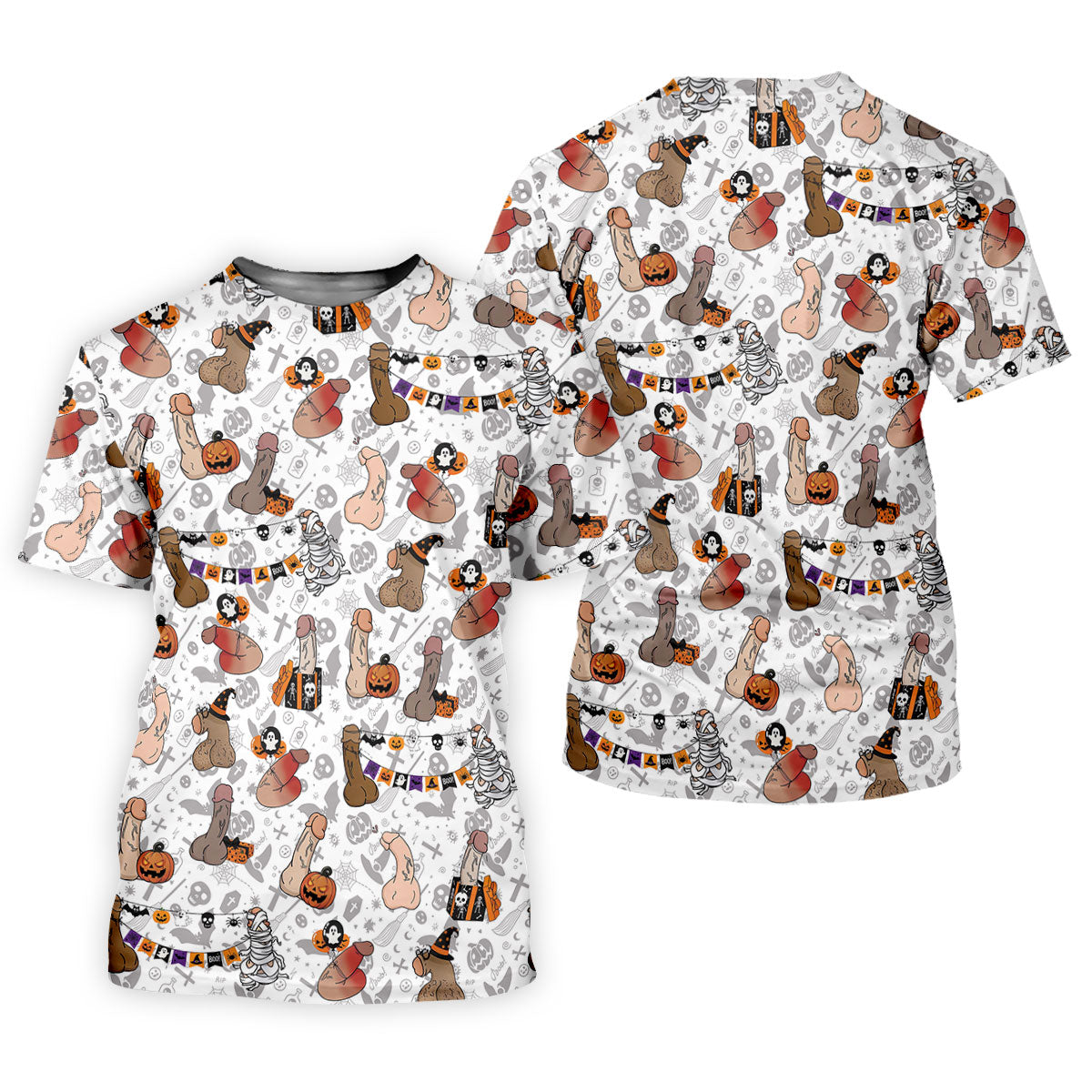 Funny Adult Halloween Pattern Hawaiian Polo Shirt, Women's Golf Tops, Women’s Golf Apparel