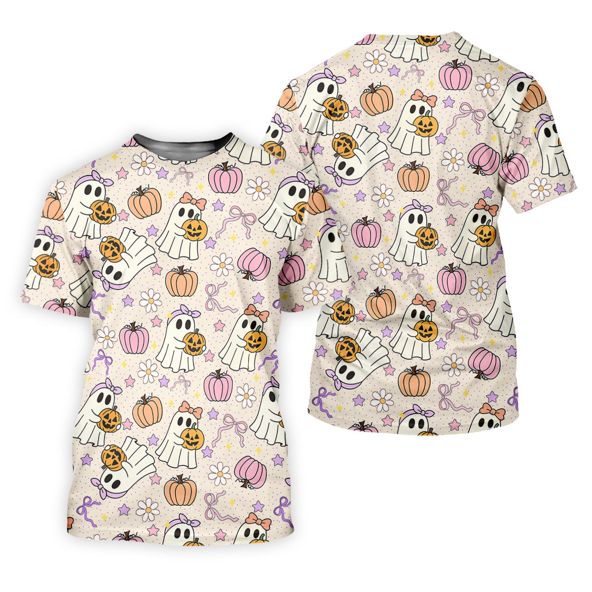 Halloween Seamless Pattern Cute Golf Shirt, Retro Halloween Polo ShirtFor Men, Golfing Apparel