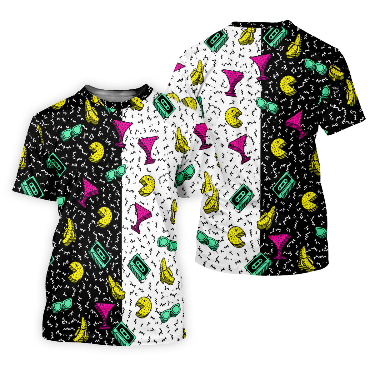 Retro Cassette Sunglasses Cocktail Banana Split Golf Shirt, Hawaiian Golf Shirt, Mens Golf Shirts, Golf Apparel For Men