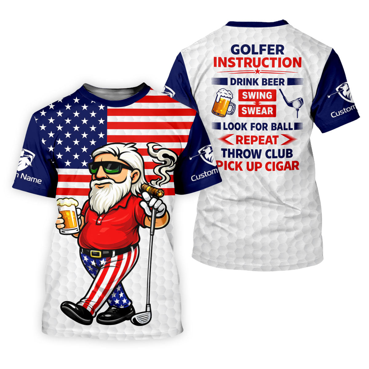 Swing Swear Look For Ball Repeat Father's Day 4th Of July Golf Shirt, 250 Years Polo Shirts For Men
