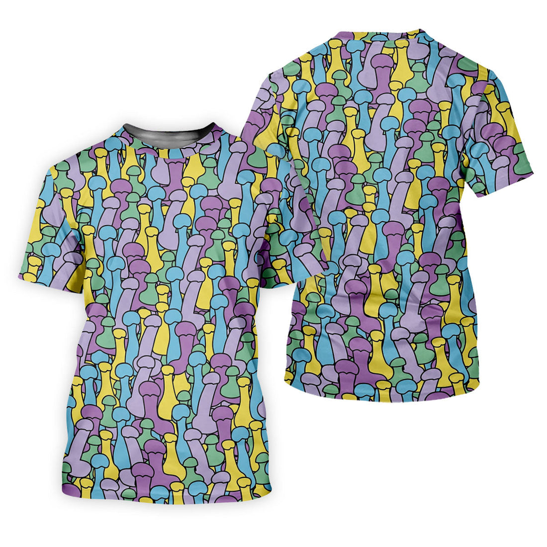 Funny Colorful Adult Humor Pattern Polo Shirt, Golf Shirts For Women, Women’s Golf Apparel