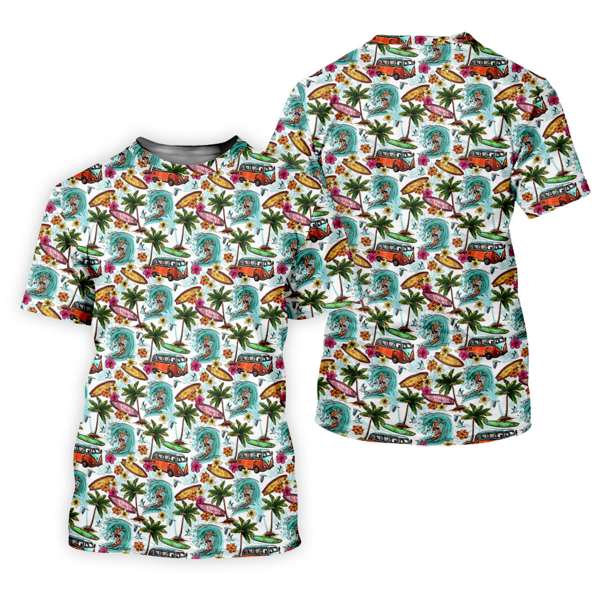 Tropical Trip Big Wave Riders Hawaiian Golf Shirt, Polo Shirts For Men, Golfing Apparel