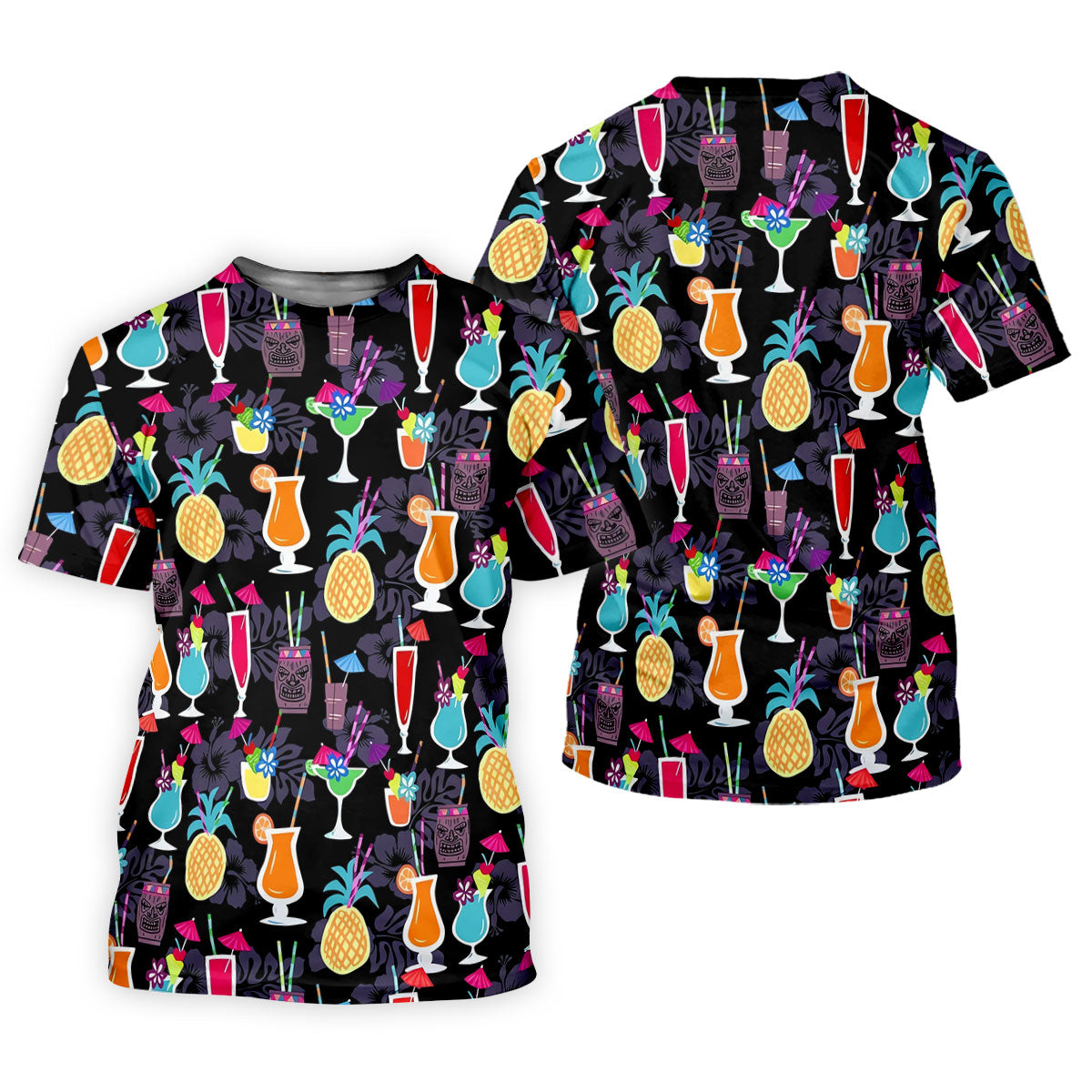 Tropical Drinks Dark Floral Cinco De Mayo Celebration Fiesta Themed Ladies Golf Tops, Golf Shirt For Women