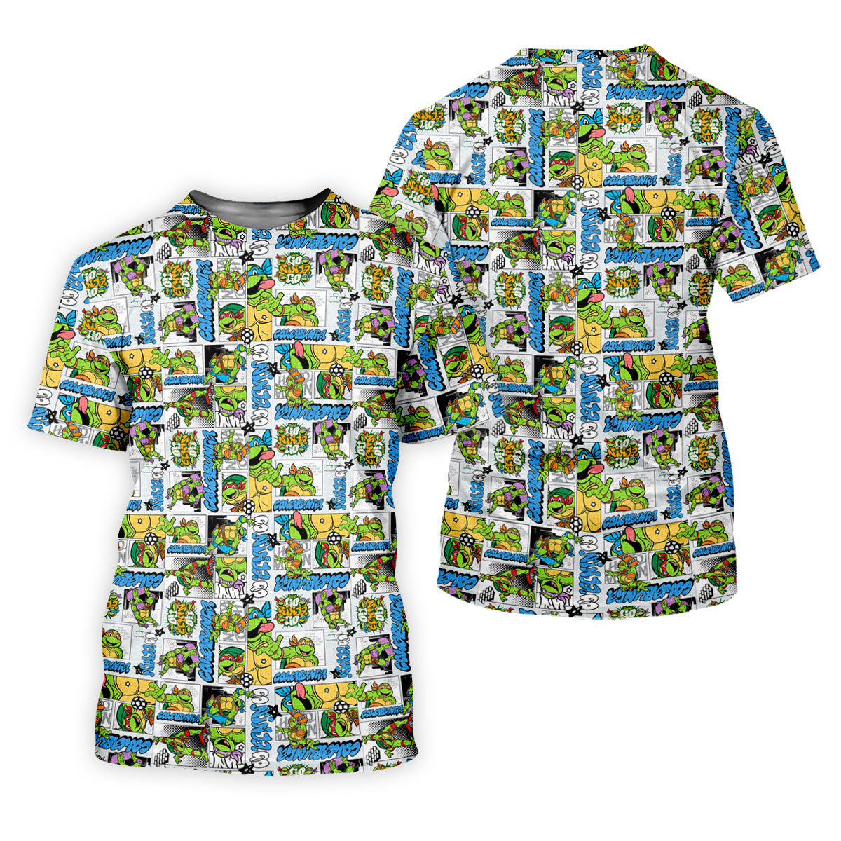 Funny Ninja Turtle Comic Hawaiian Golf Shirt, Ladies Golf Shirts, Golf Tops For Women