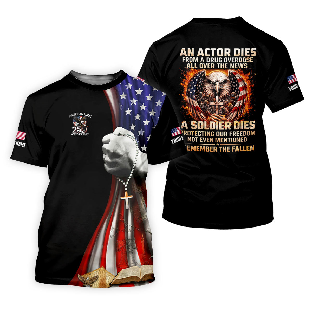 Remember The Fallen Veteran Memorial Patriotic 4th Of July Golf Shirt, 250th Anniversary Golf Shirts For Men