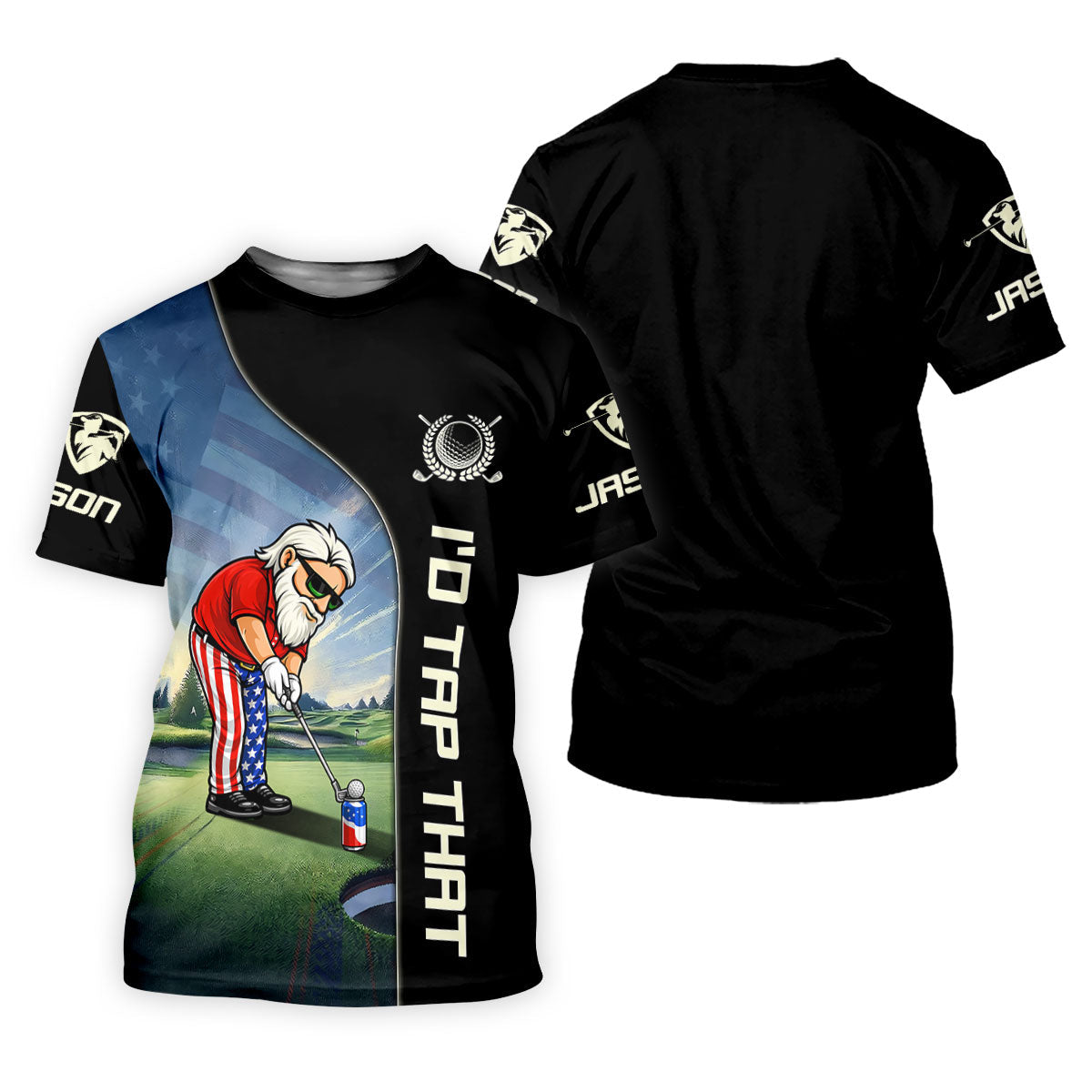I'd Tap That Patriotic Man Golf And Beer 4th Of July Golf Shirt, 250th Anniversary Golf Shirt For Women