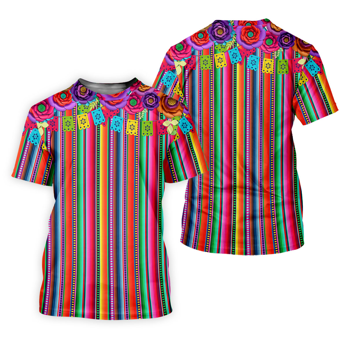 Mexican Serape Pattern Ladies Golf Tops, Cinco De Mayo Celebration Golf Shirt For Women