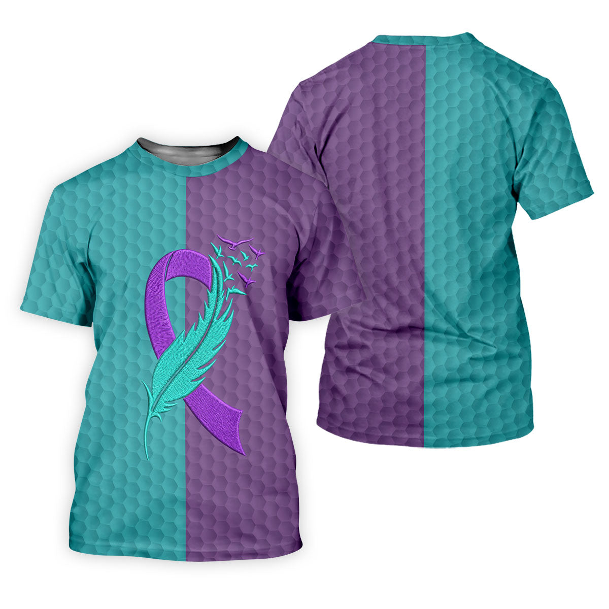 Suicide Prevention Ribbon Feather Birds Golf Polo Shirt, Women’s Golf Polo, Ladies Golf Tops