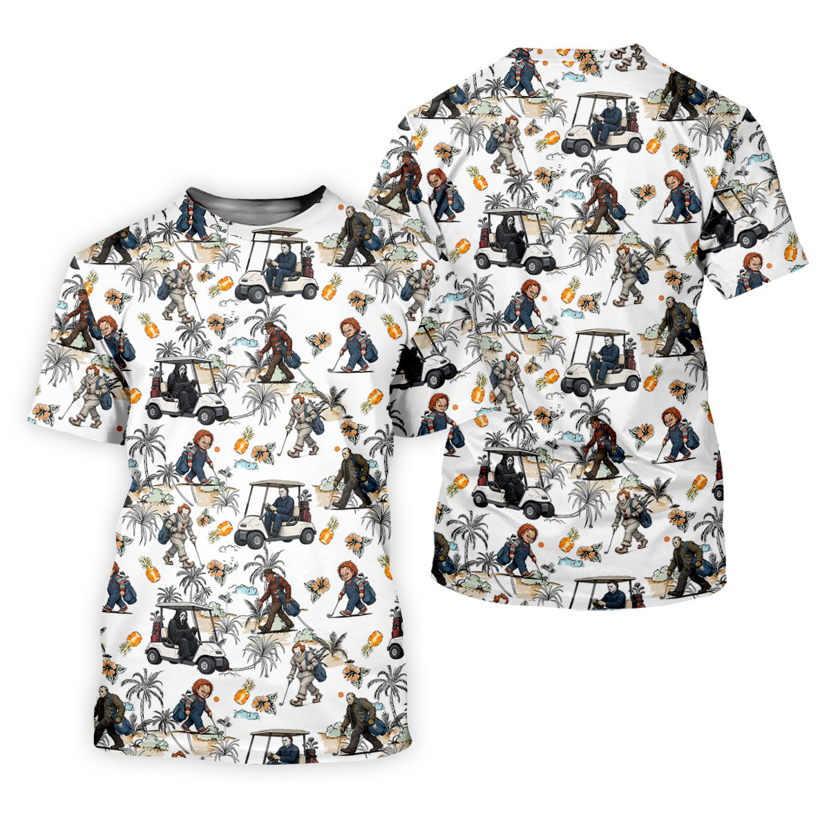 Golfing Horror Character Halloween Golf Shirt, Women's Golf Apparel, Golf Polo For Women