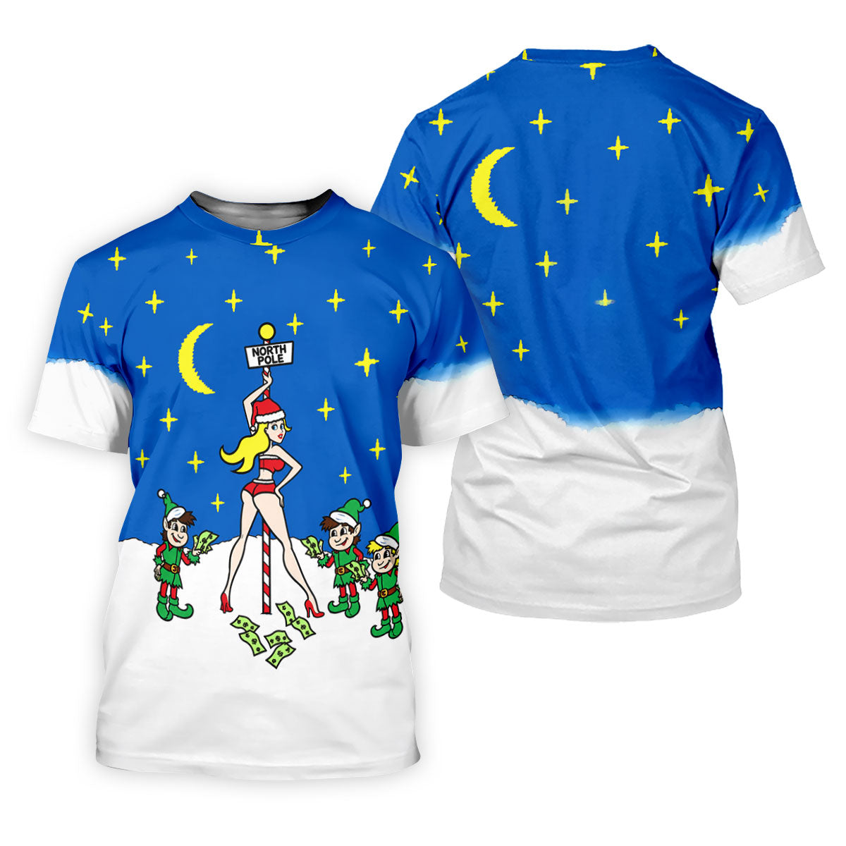 Funny North Pole Christmas Pin Up Polo Shirt, Mens Golf Polo, Polo Shirts For Men