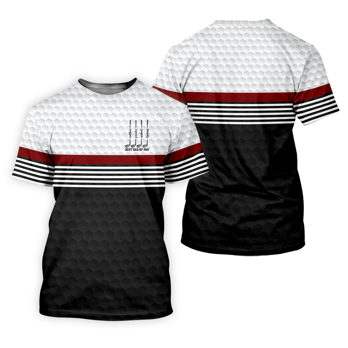 Best Dad By Par Golf Ball Pattern Father's Day Golf Shirt, Golf Gift For Dad, Polo Shirts For Men