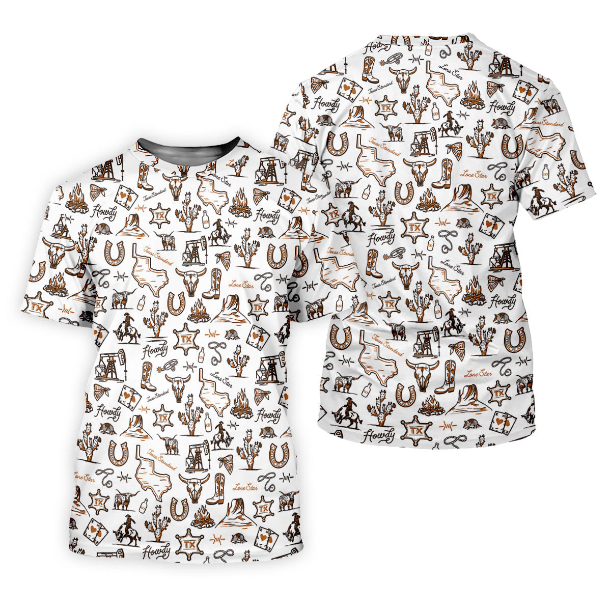 Texas Howdy Western Pattern Golf Polo Shirt, Mens Golf Shirts, Hawaiian Golf Shirt