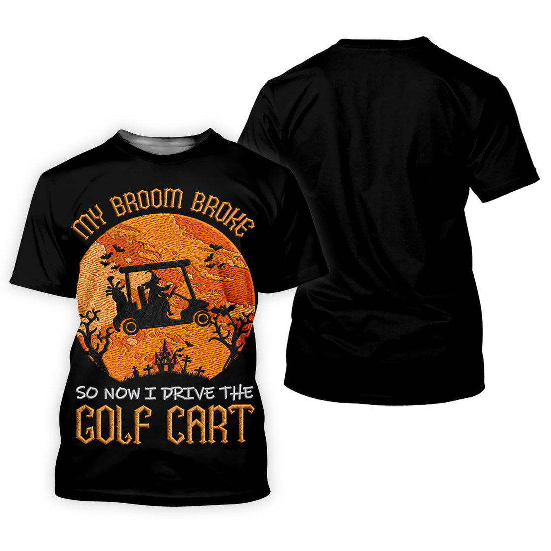 Broom Broke Now I Drive Golf Cart Halloween Polo Shirt, Women’s Golf Polo, Ladies Golf Top