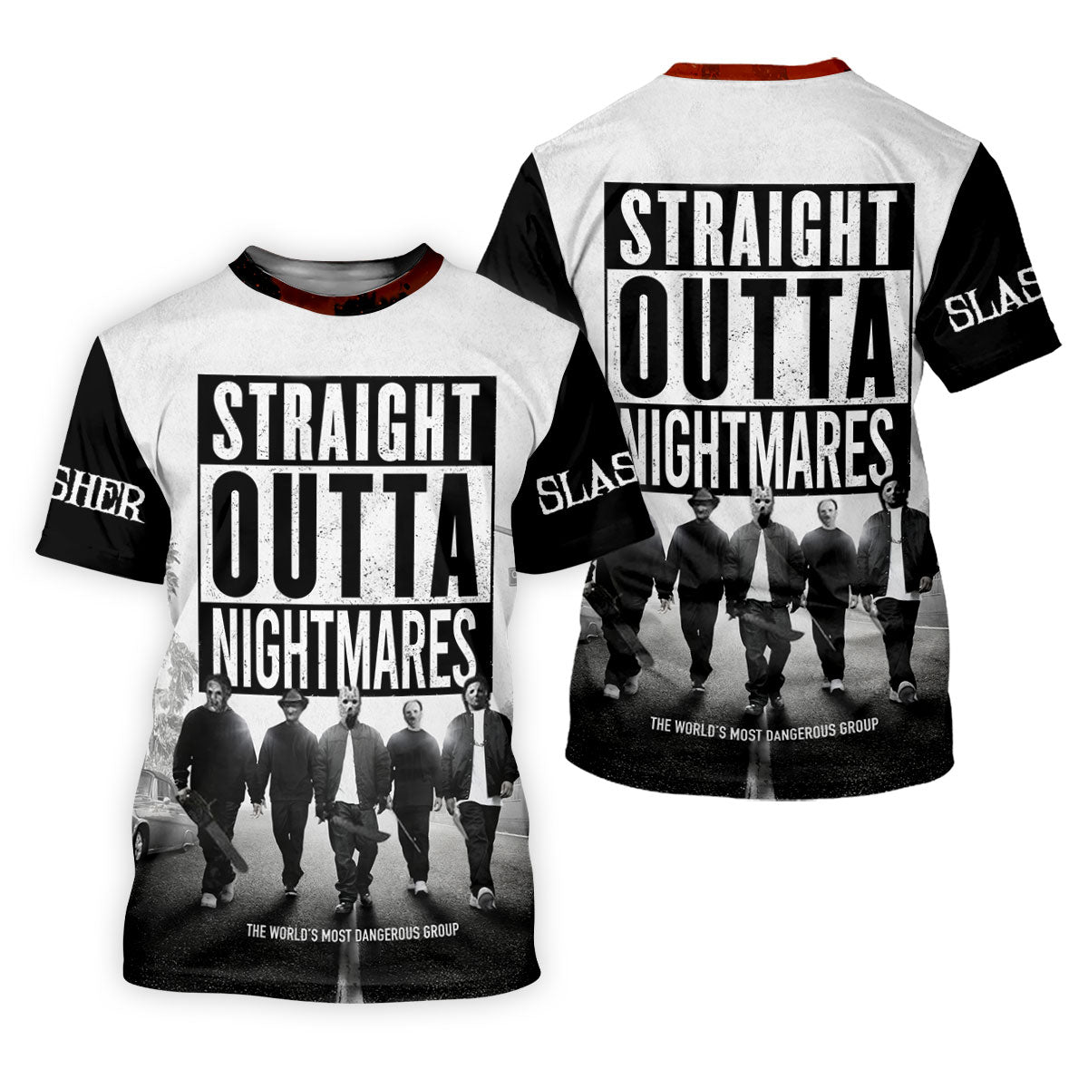 Straight Outta Nightmares Horror Character Golf Polo Shirt, Womens Golf Polo, Ladies Golf Shirts
