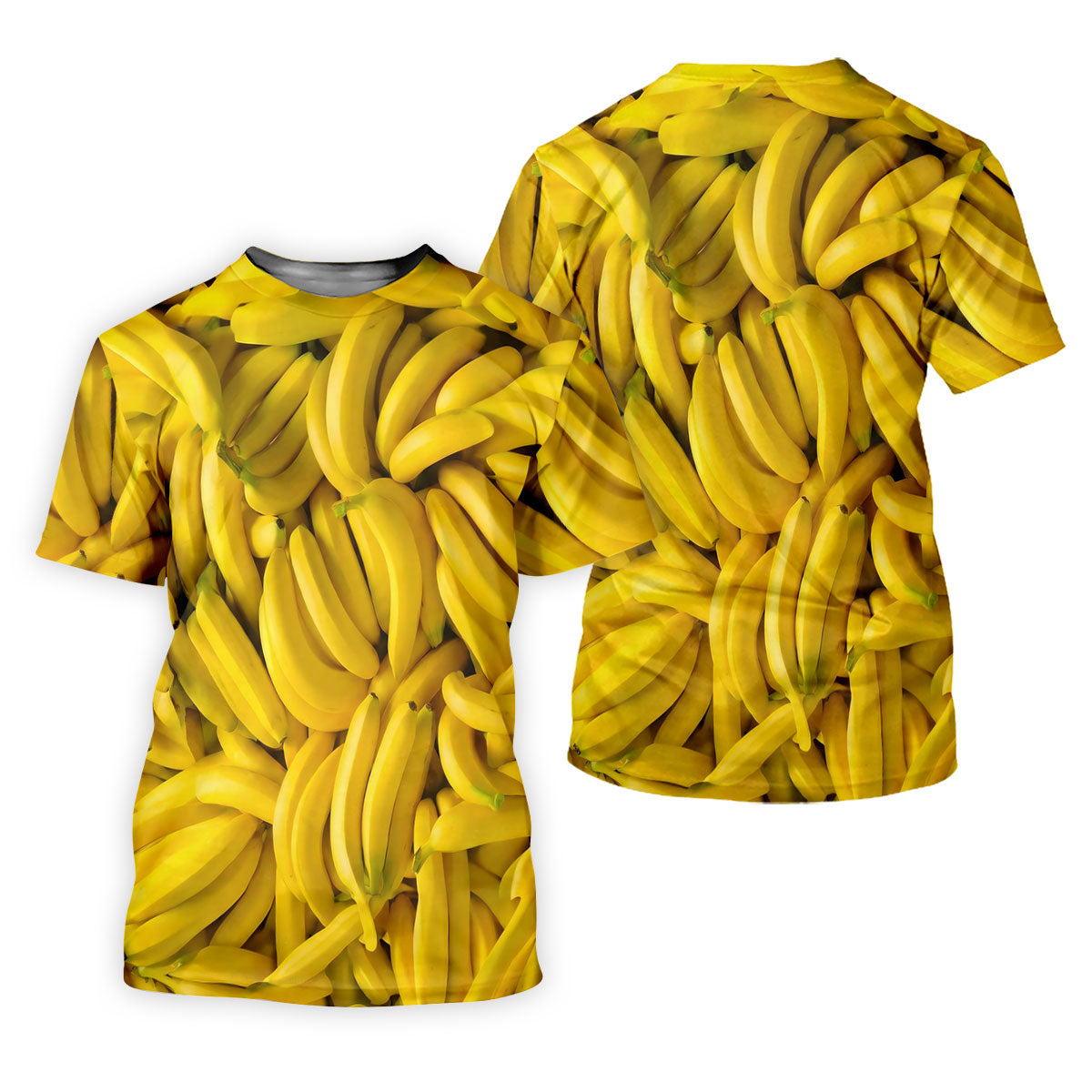 Realistic Banana Print Hawaiian Golf Shirt, Polo Shirts For Men, Mens Golf Apparel