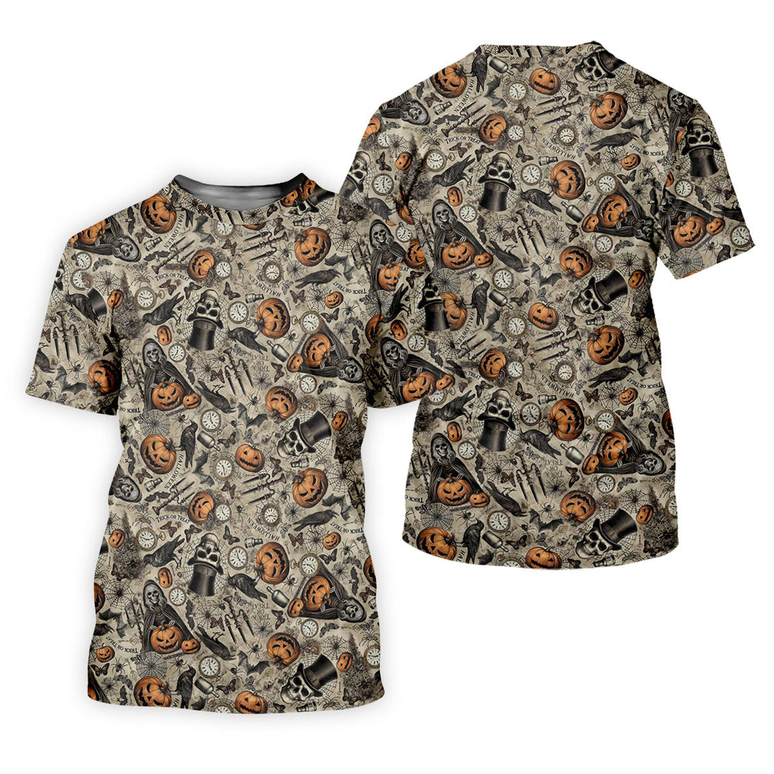 Pumpkin Skull Halloween Sleeveless Golf Shirt, Golf Tops For Women, Womens Golf Tops